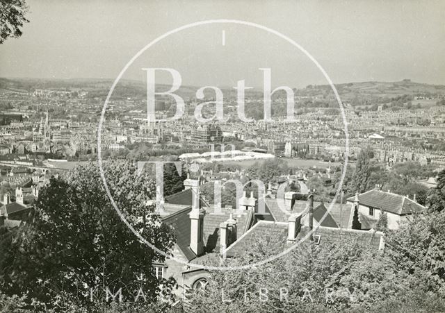 View of Bath and the Recreation Ground from the Youth Hostel on Bathwick Hill c.1950 - detail