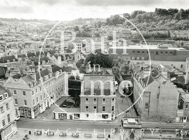 View from Bath Abbey tower looking down on York Street towards Abbey Green 1991