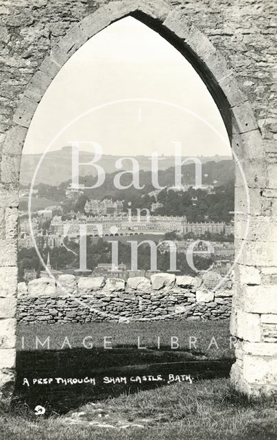 A peep through Sham Castle, Bath c.1927