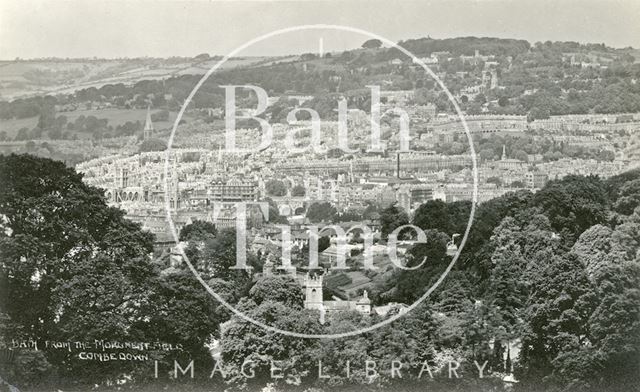 View of Bath from Monument Field, Combe Down c.1937