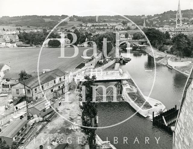 The construction of the flood defence scheme at Pulteney weir, Bath 1971