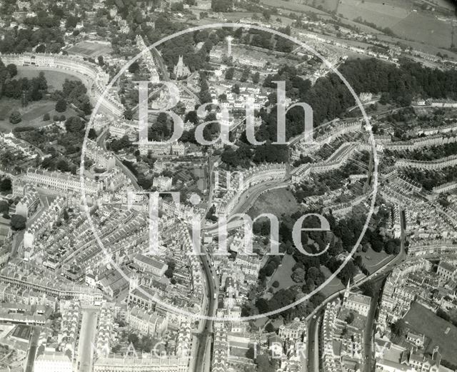 Aerial view of Ballance Street, Hedgemead Park, Camden Crescent and Lansdown, Bath c.1965