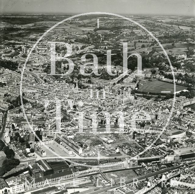 Aerial view of the Avon Street area, Bath 1949