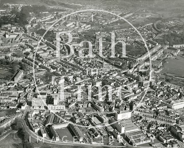 Aerial view of the Avon Street area, Bath 1972