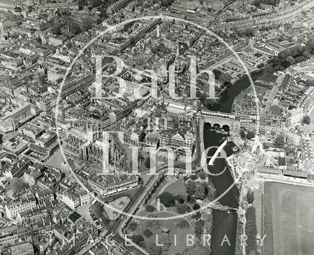 Aerial view of Bath city centre 1970