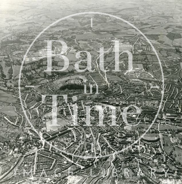 Aerial view of Bath looking from Lansdown all the way to Foxhill and Odd Down 1954