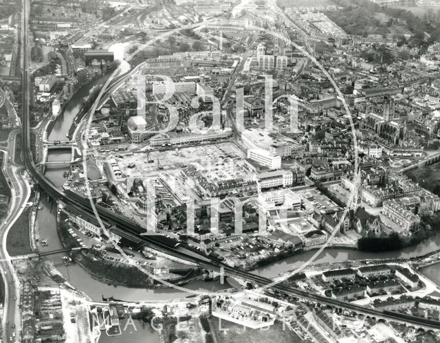 Aerial view of Southgate are of Bath under construction 1971