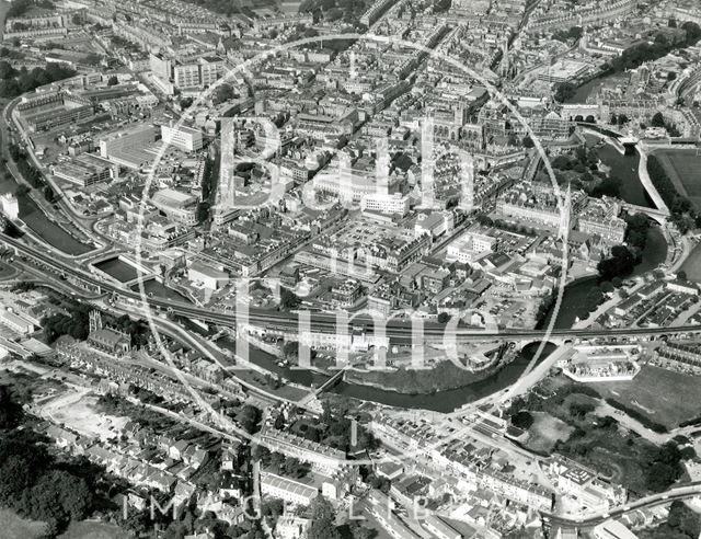 Aerial view of Bath from the south looking over Southgate c.1970