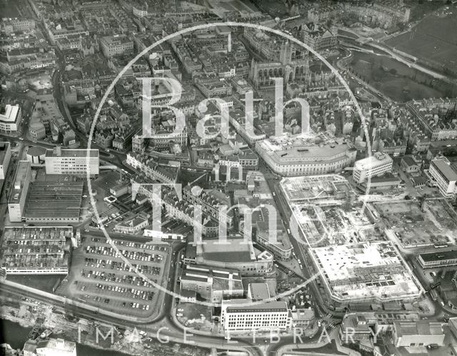 Aerial view of Bath city centre and Southgate development 1973