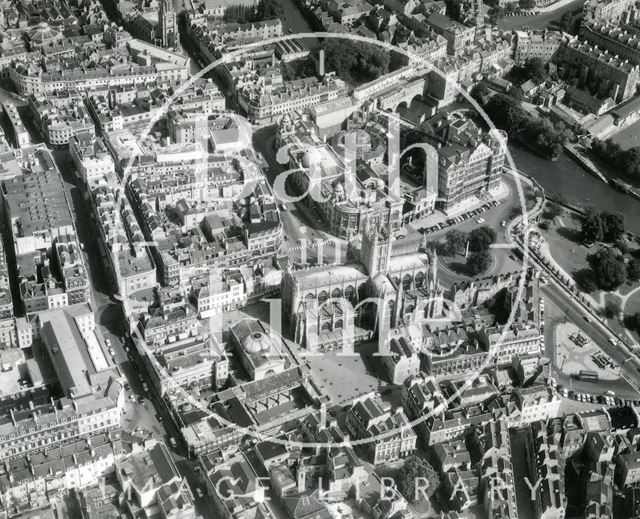 Aerial view of Bath Abbey and City Centre 1965