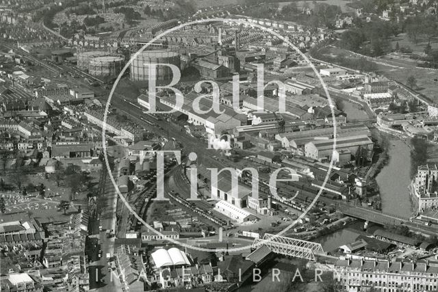 The industrial area leading west from Green Park, Bath 1960