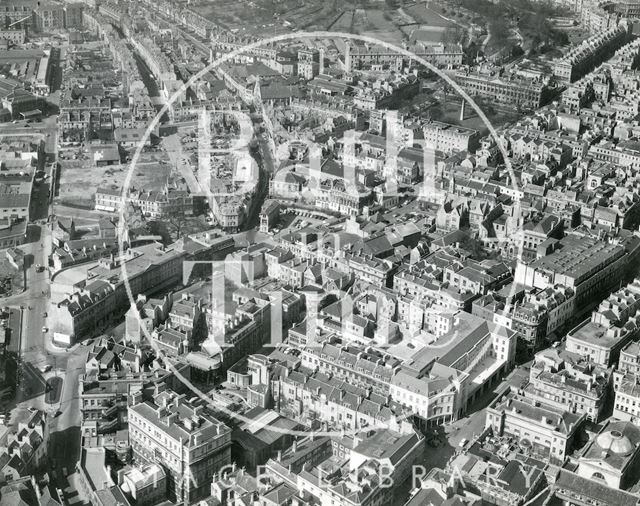 Aerial view of Bath looking towards Queen Square and Kingsmead Square 1960