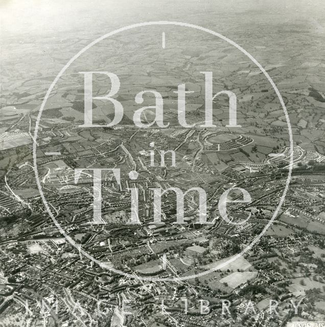 High level aerial view of Bath 1954