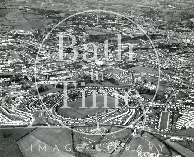 Aerial view of Whiteway, Haycombe Cemetery, Southdown, Oldfield Park and Bath 1960s