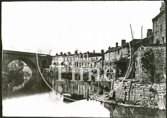 Bridge Place, Avon Cottages and St. James's Bridge, Dolemeads, Bath 1854