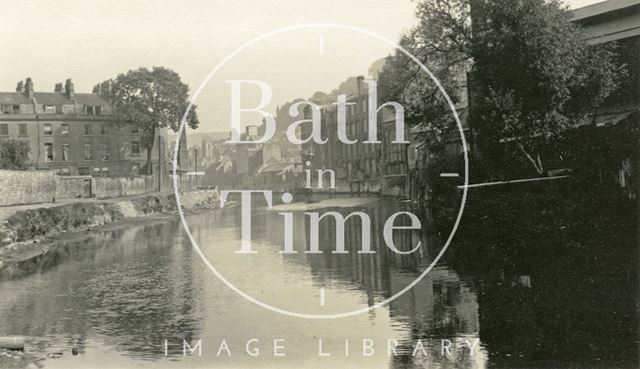 View from the River Avon looking at Green Park, Bath c.1915