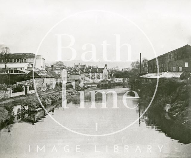 View of the River Avon from the Destructor (Red) Bridge, Bath c.1982