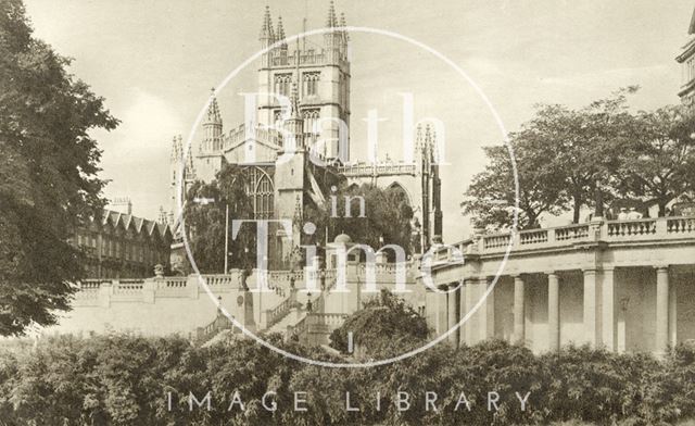 View of Bath Abbey from Parade Gardens c.1930