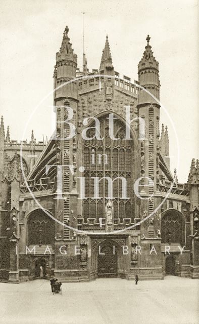 The west front of Bath Abbey, viewed from Abbey Church Yard c.1930