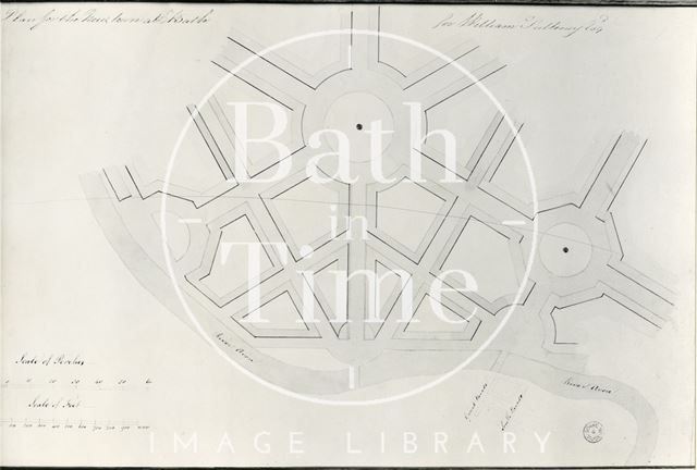 Robert Adam's plan of the proposed new town at Bathwick for William Pulteney, Bath c.1780