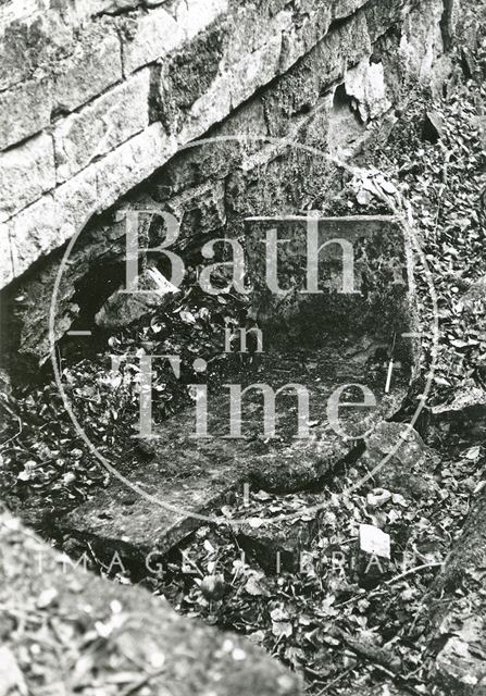 Iron plate in a lock chamber at Combe Hay on the Somersetshire Coal Canal c.1965