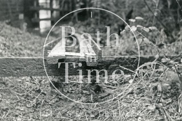 A wrought iron rail as found at Radstock, Somerset with chairs attached c.1960