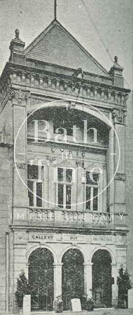 Entrance to the Lyric Theatre, Sawclose, Bath 1897