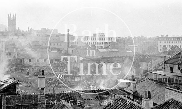 The demolition of Southgate, Bath 1971