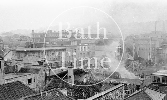 The demolition of Southgate, Bath 1971