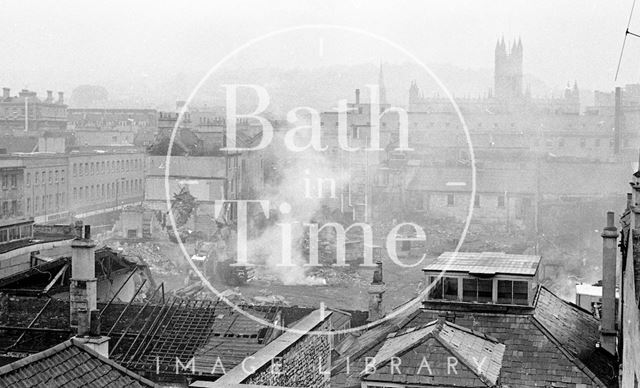 The demolition of Southgate, Bath 1971