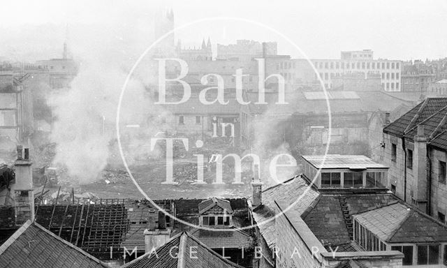 The demolition of Southgate, Bath 1971