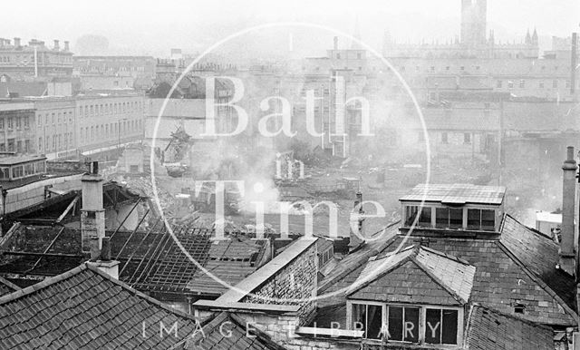 The demolition of Southgate, Bath 1971