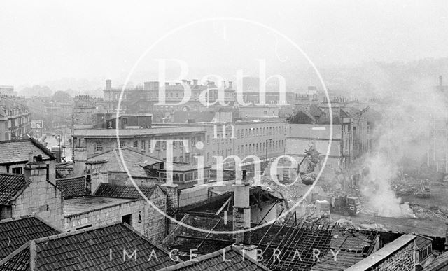 The demolition of Southgate, Bath 1971