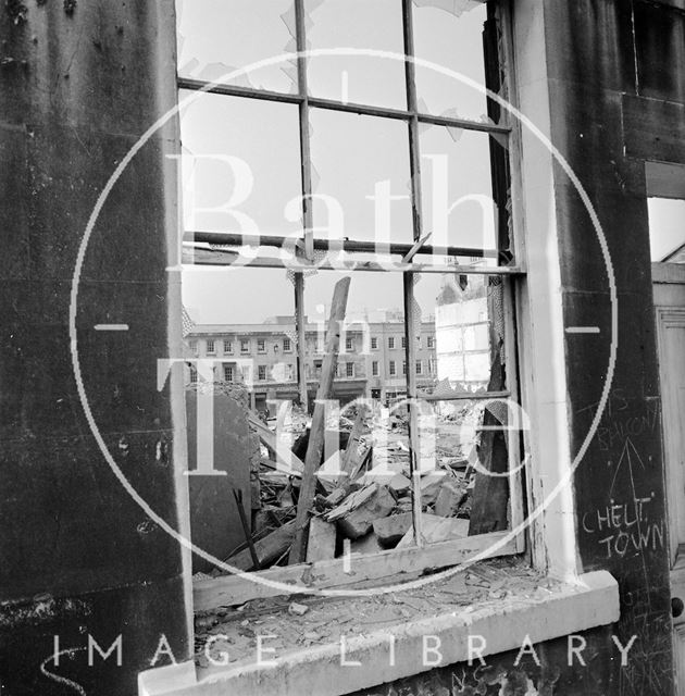 The demolition of Southgate, Bath 1971