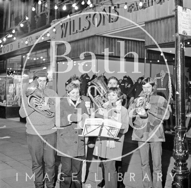 Buskers on Old Bond Street, Bath 1971