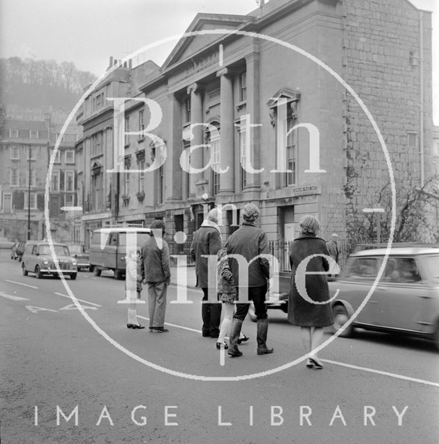 Members of the Bath Preservation Trust inspect areas to be affected by proposed new road and tunnel 1971