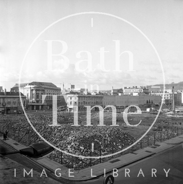 The demolition of Southgate, Bath 1971