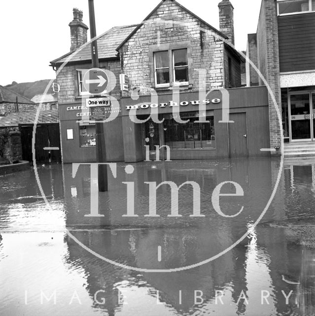 High Street, Midsomer Norton, Somerset flooded 1972