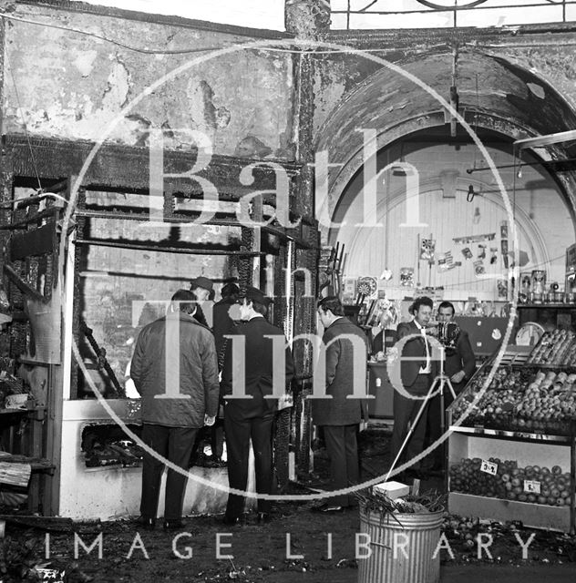 The fire at the Guildhall Market, Bath 1972