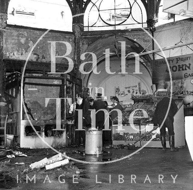 The fire at the Guildhall Market, Bath 1972