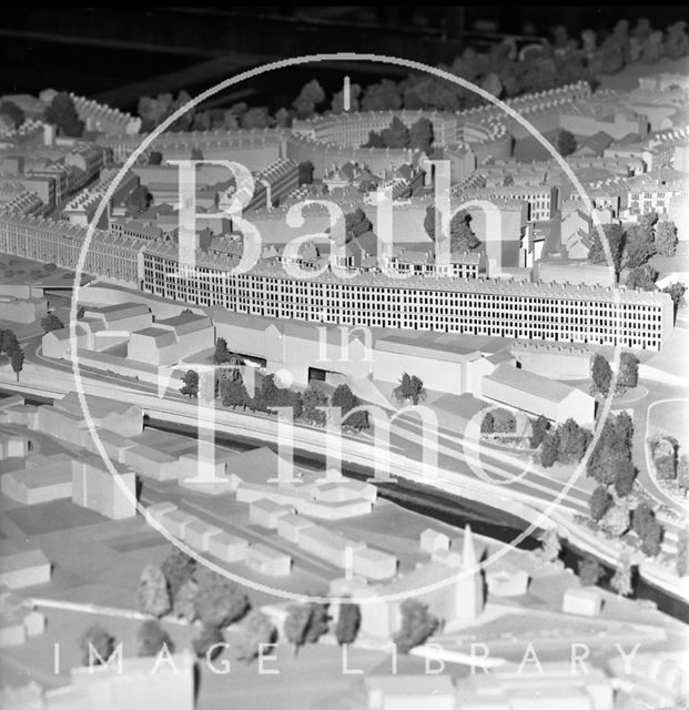 The Bath Model adapted to show the proposed Buchanan tunnel eastern entrance 1972