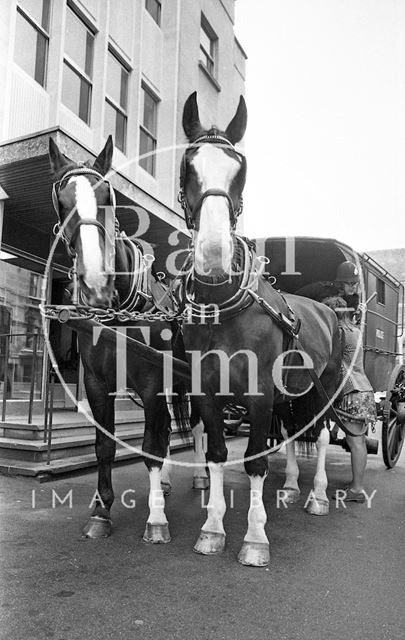 An old Bath police wagon on the streets of Bath 1972