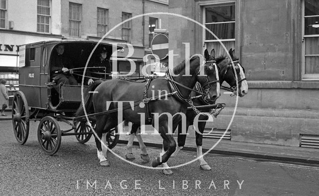 An old Bath police wagon on the streets of Bath 1972