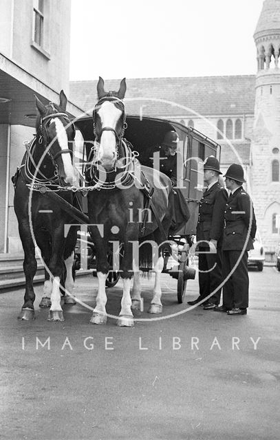 An old Bath police wagon on the streets of Bath 1972