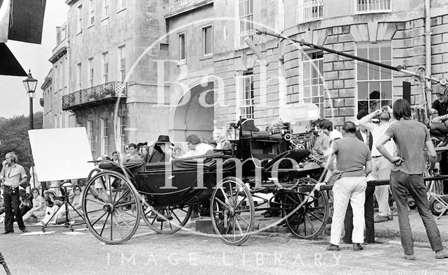 Filming Bequest to the Nation at Lansdown Crescent, Bath 1972