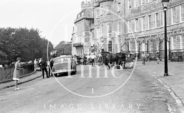 Filming Bequest to the Nation at Lansdown Crescent, Bath 1972