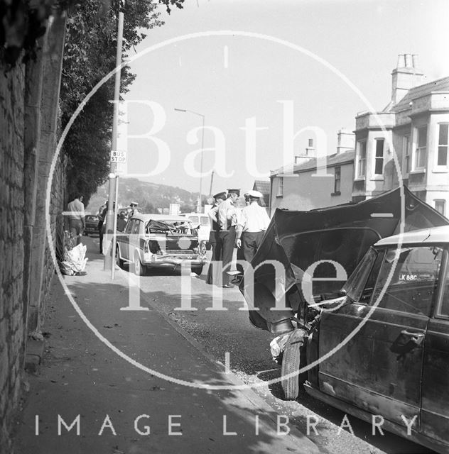 A four car pile-up on London Road West, Batheaston 1972