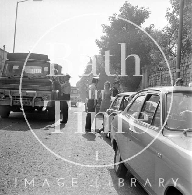 A four car pile-up on London Road West, Batheaston 1972