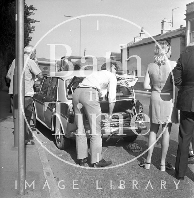 A four car pile-up on London Road West, Batheaston 1972