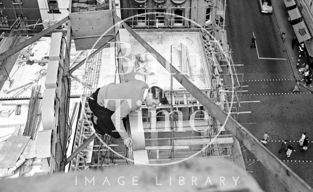 View from the crane above Arlington House, Stall Street, Bath c.1960